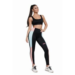 NWT New AYDA Laser Cut Performance Leggings Pants Sport Black Pink Blue Size XS